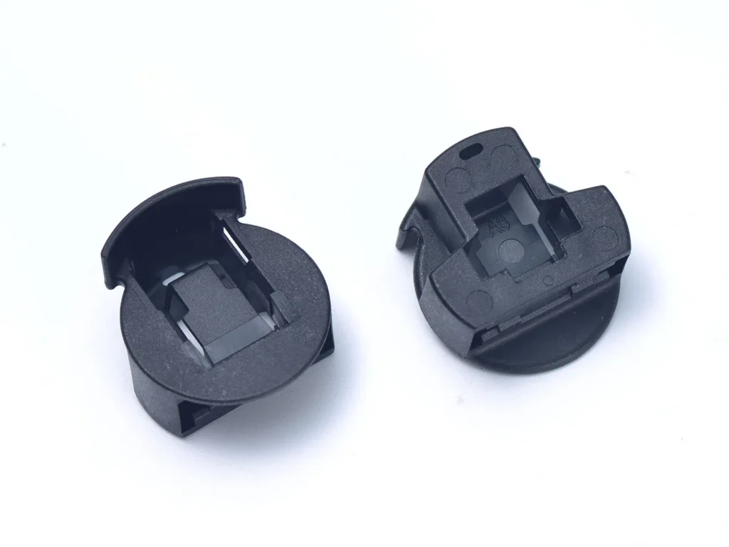 Black plastic fasteners detail