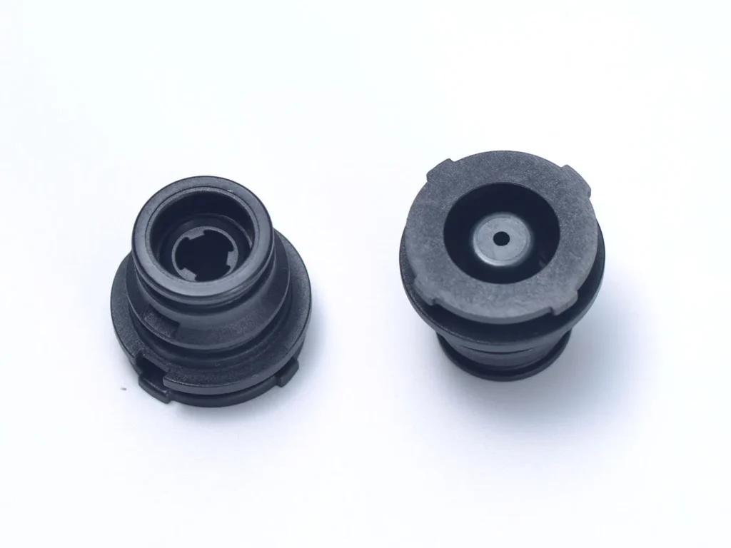 Rubber car parts on white