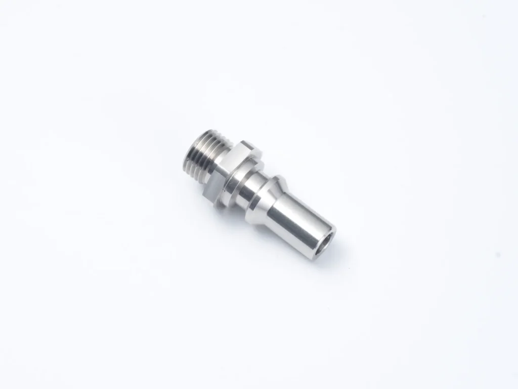 Metal fitting with threaded end