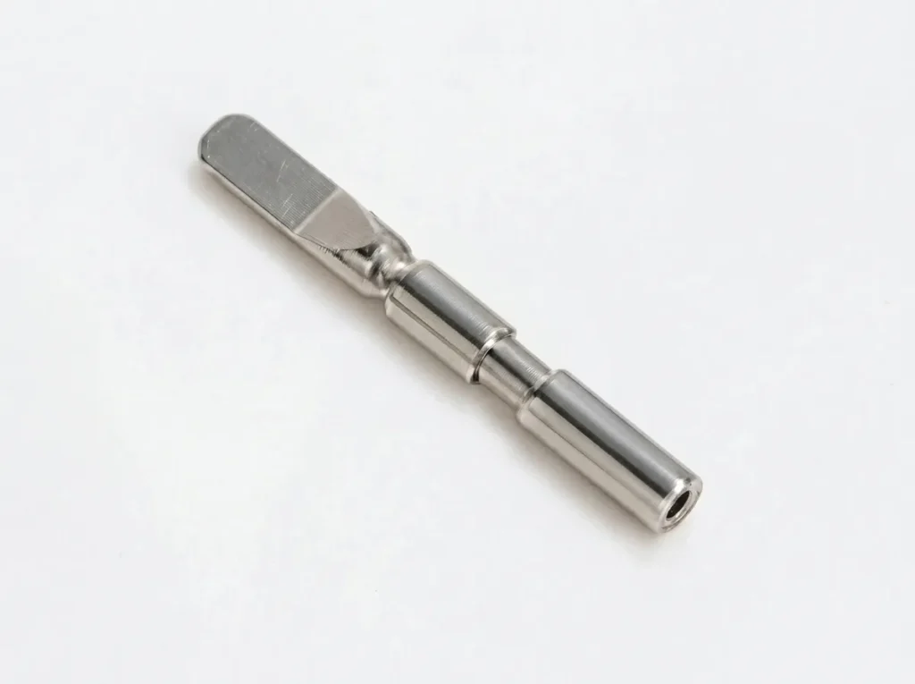 Metal connector on white background