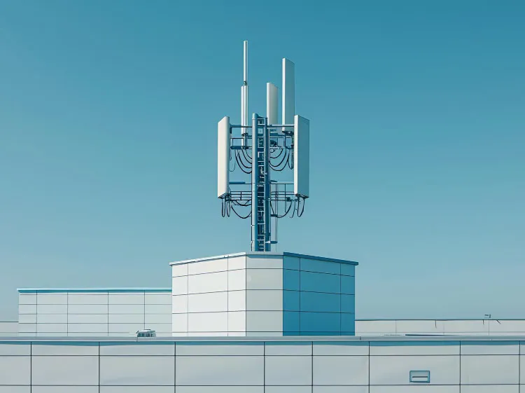 Cell tower on building