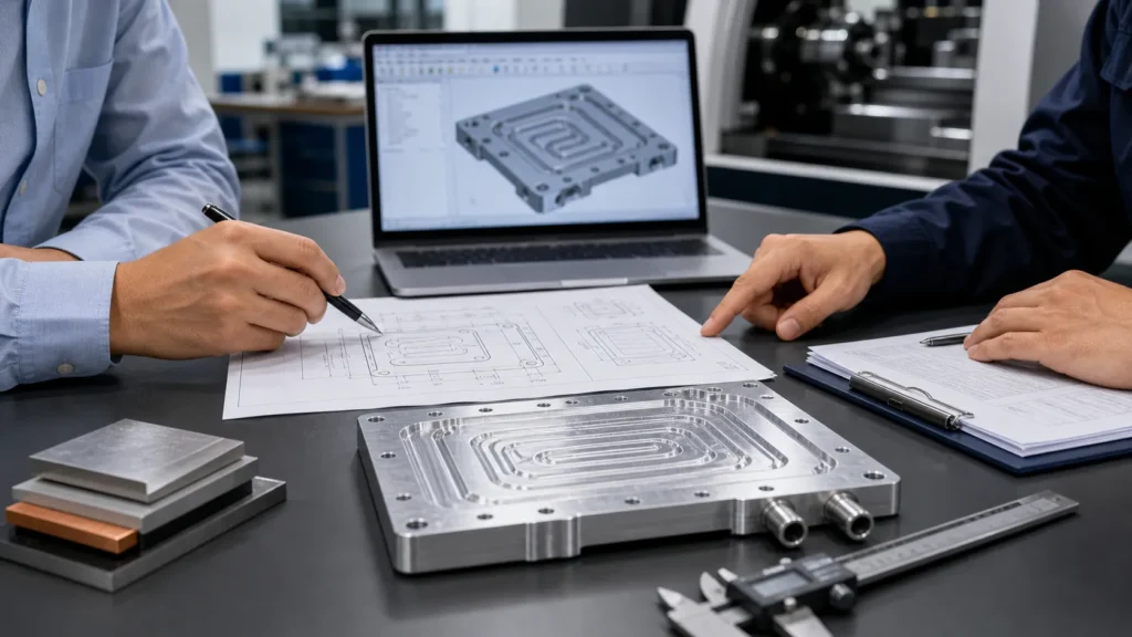 Machined cold plate channels with clean edges and burr control