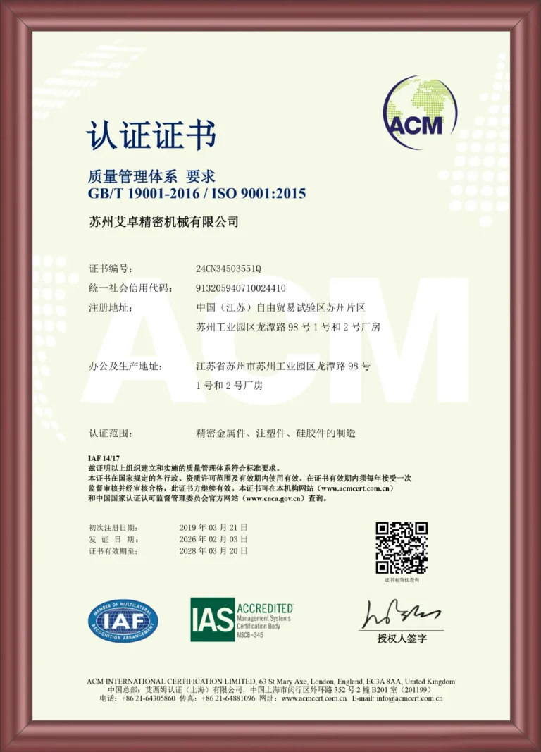 Aizhuo iso9001